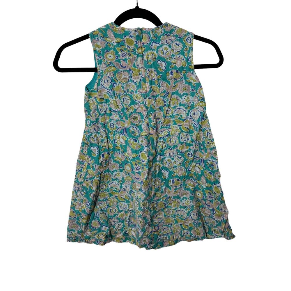 EUC Mini Boden size 6/7 Teal Floral Dress with Silver Sequin and Pink Tassels - Picture 2 of 8